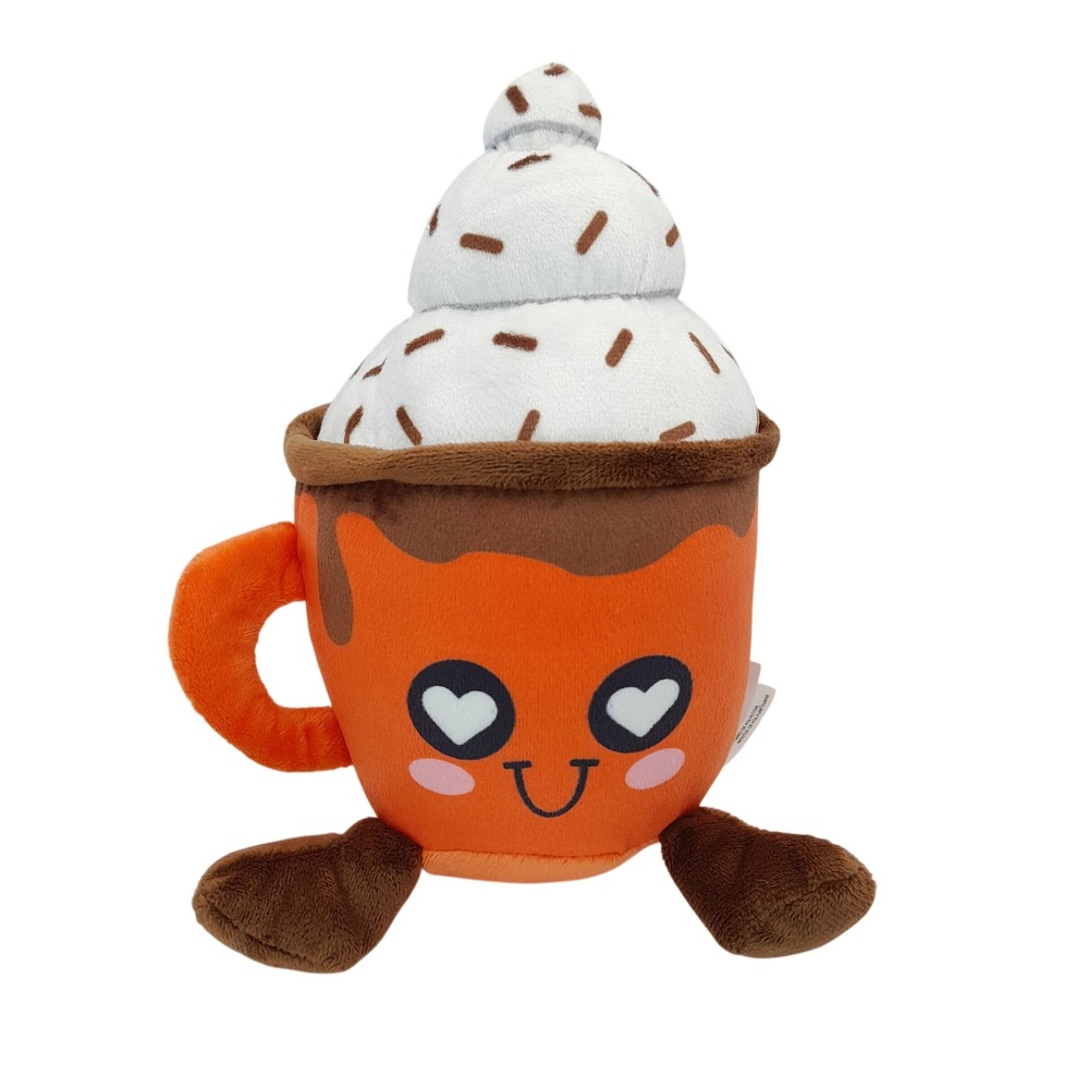 Good Stuff I Love You A Latte Coffee Mug Plush Heart Eyes Orange 8.5 Inch